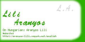 lili aranyos business card